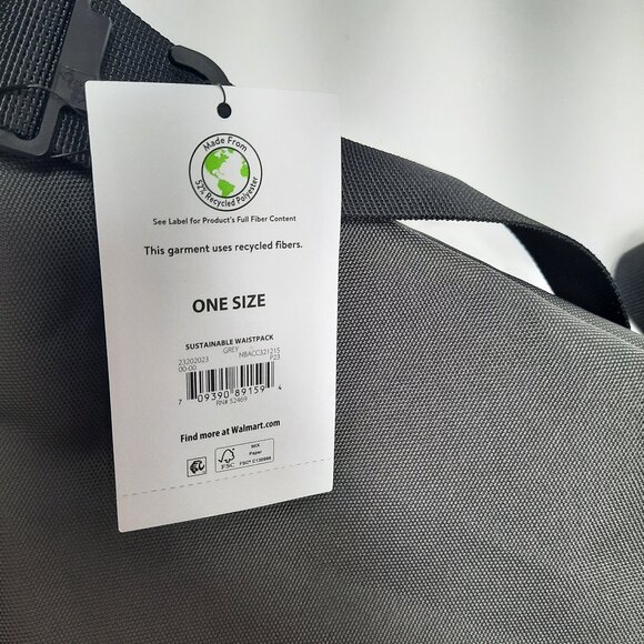 Earth Friendly Sustainable Waistpack Fanny Pack Hip Pack Purse Grey Gray - Picture 5 of 5